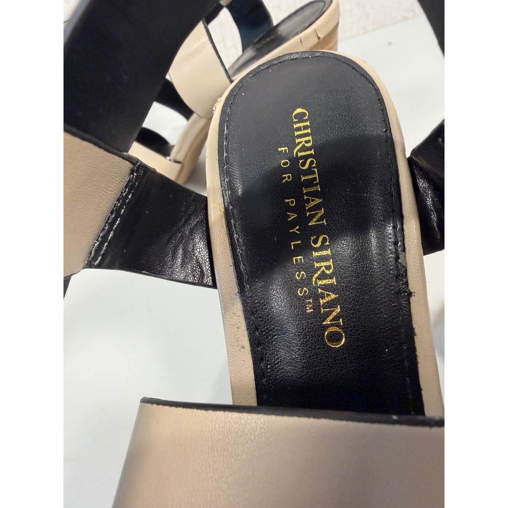 CRHISTIAN SIRIANO WOMEN'S SANDALS BEIGE STRAPS Size 8.5 - Picture 12 of 14
